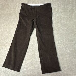 Vintage Lauren Ralph Lauren Corduroy Flat Front Pants‎ Size 38x30 Brown Straight